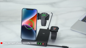 【✅SG READY STOCK】RICHMENTMALL 6 in 1 Fast  Wireless Charger Stand Charging Station for iPhone iWatch AirPods Samsung Watch Foldable Charging Dock Stand for Samsung Galaxy Android Phones/Watch Smartwatches