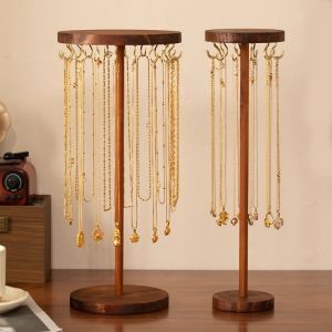 Giá Đỡ Đồ Trang Sức Bằng Gỗ Giá Đỡ Vòng Cổ Giá Đỡ Vòng Cổ Vòng Tay Nhẫn Bông Tai - Hộp Đựng Đồ Trang Sức Hình Tròn Dành Cho Phụ Nữ Hộp Đựng Đồ Trang Sức Di Động