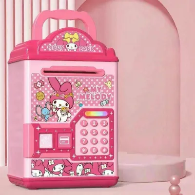 Girls Saving Piggy Bank Password Lock