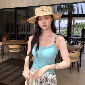 chaqi | Dopamine Strap Vest Womens Summer Thai Spicy Girl Tube Top Unique Beautiful With Chest Pad Inner Wear Outer Wear Short Style