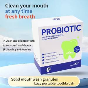 Viên Làm Sạch Răng Probiotic Hơi Thở Thơm Mát Di Động Làm Sạch Răng Lâu Dài 30/60/90 Viên Mỗi Hộp Chăm Sóc Răng Miệng