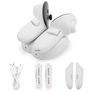 Meta Quest 3ตัวควบคุม VR สถานีชาร์จไร้สายพร้อม2แบตเตอรี่ที่สามารถชาร์จได้ทนทานและใช้งานง่ายอุปกรณ์เสริมการเล่นเกม VR