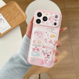 Sanrio | Ốp Điện Thoại Silicone Cửa Sổ Lớn Dễ Thương Dành Cho iPhone 17 Pro Max 16 Pro 15 14 Pro Max Màu Hồng Chống Sốc Bảo Vệ In Hình My Melody & Piano
