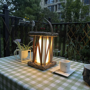 Retro Solar Powered Outdoor Waterproof Handheld Courtyard Lantern Stage Props Decorative Hanging Warm Light Table Lamp