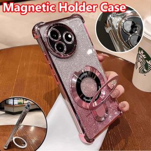 Glitter Case Vivo V60 Pro V 60 V50 Lite 5G Case with Magnetic Stand Holder Soft Shockproof Clear Luxury New Design