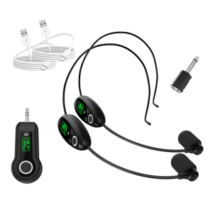 2.4G Head-Mounted Wireless Microphone Set Transmitter with Receiver Dynamic Microphone 50M for Amplifier Speaker Teaching Stage