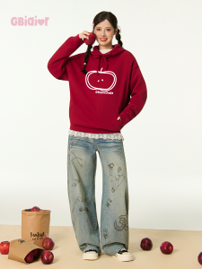 Gbiaior | Cute Cartoon Printed Hooded Sweatshirt Female School Style Long Sleeve