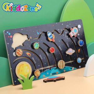 Kiddozone Bằng Gỗ Năng Lượng Mặt Trời Hệ Thống Đồ Chơi Với 9 Hành Tinh Tàu Vũ Trụ Tên Lửa giáo dục sớm Không Gian Mô Hình Hội Đồng Quản Trị Cho Giáo Dục