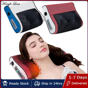 Hengfa Lina 4/6Key Cervical Neck Massage Pillow Waist Massage Deep Tissue Kneading Electric Massage Massage Pillow Heated Pink and Blue新款颈椎按摩枕