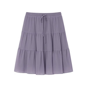 Ruffled Corded Multilayer Chiffon Skirt
