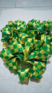 Ketupat Pita Jepang List Emas Ukuran 7 Cm | Hiasan Ketupat | Ketupat Lebaran | Hiasan Parcel Lebaran isi 12 Pcs Dan 6 Pcs