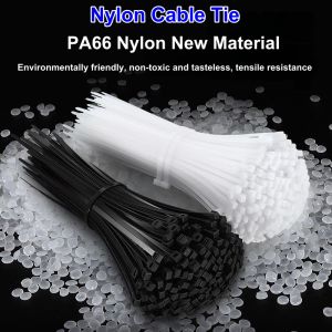 100Pcs/BagNylon Cable Ties Self-locking Cord Ties Straps Adjustable Cables Fastening Loop Home Office Wire Zip Ties Wholesale