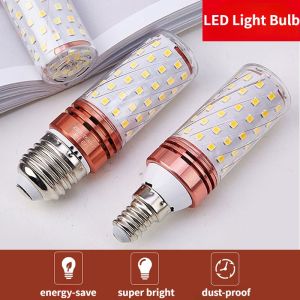 แอลอีดีหลอดไฟประหยัดพลังงานสว่างมาก E14/E27 ขนาดใหญ่ อินเตอร์เฟซพอร์ตสกรูหลอดไฟโคมไฟข้าวโพดแสงสีขาวแสงอบอุ่นเพื่อเทียนไฟสามสี