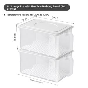 Refrigerator Storage Box with Cover Drainage and Organization