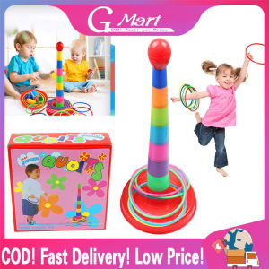 ⭐【LazTop Seller】Parent-child Throwing Ferrule Toy Rainbow Rings Toys Large Cross Five-ring Ferrule Toy Children Educational Toy HXT-Throwing-Ferrule-Stacking-Toy