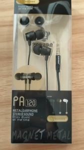 PAPADA Headset Stereo Sound Metal GOLD Magnetic Earphone Powerfull Handfree