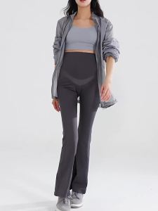 Pregnant Womens Spring and Summer High Waisted Tight Fitting Flared Pants Slim Leg Long Black Maternity Pants