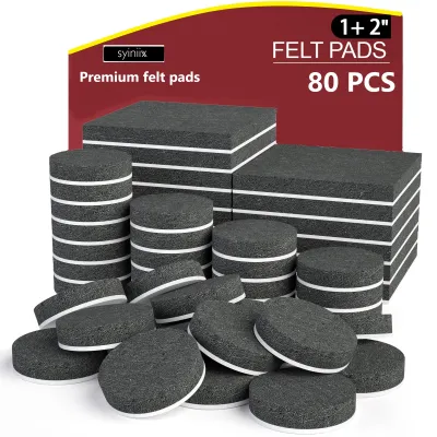 Felt Furniture Pads - 80 Pcs Furniture Pads for Hardwoods Floors Anti Scratch Floor Protectors for Furniture Feet Chair Legs
