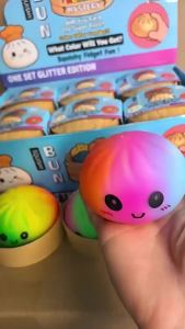 Schylling | New Mini Flash Dumpling Squeezing Pinching Band Storage Box Random Color Sensory Fidget Toy Adult Stress Relief Gift