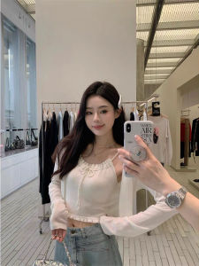 เสื้อคาร์ดิแกนถักผ้าขนสัตว์เนื้อบาง ชุดสองชิ้น แขนยาว ปกปิดไหล่ คอกลม ทรงหลวม สไตล์ลำลอง สำหรับผู้หญิง