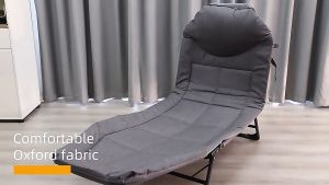 Folding Bed Single Heavy Duty Portable Bed with Foam Foldable Bed Easy to Carry Sofa Bed Recliner Beach Bed Camping Outdoor Lazy Chair