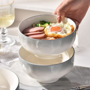 Bát Ăn Bún Bằng Gốm Sứ 6 Inch Cỡ Lớn Màu Trơn Cổ Điển Dùng Trong Gia Đình Bát Ăn Súp Sang Trọng Có Thiết Kế Đơn Giản