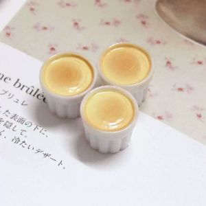 Miniature Dollhouse Accessories Scene Decoration Toy Simulated Miniature Pudding Cup Model for Role-playing Games Children