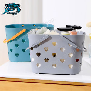 ตะกร้าสินค้า ตะกร้าเก็บของ ตะกร้าเอนกประสงค์ ตะกร้าพลาสติก ตะกร้า มีรูระบายน้ำ แบบมีหูหิ้ว ตะกร้าพลาสติกใส่ของอเนกประสงค์