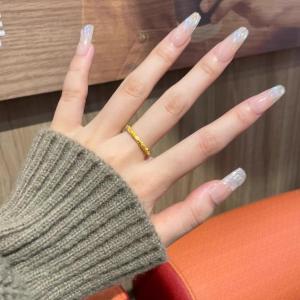 แหวนเงินลายดอกไม้ฝ้ายม่วงสีทองสำหรับผู้หญิงแบบใหม่ที่ทำจากวัสดุอื่นๆ แหวนไม่ซีดจางและมีคุณภาพแข็งแรงสำหรับผู้หญิง