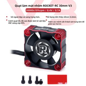 Quạt Làm Mát Bằng Kim Loại Rocket-RC V3 30/35/40mm 8.4V 16000/21000/30000RPM Khung Nhôm A3 Để Tản Nhiệt Động Cơ RC ESC