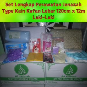 Set Lengkap Perawatan Jenazah | Type Kain Kafan Lebar 120cm x 12m untuk Laki-Laki