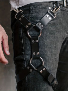 Adjustable Leather Body Harness for Men - Punk Style Waist and Leg Straps Cosplay Gear