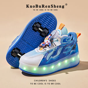 KUOBURENSHENG | Summer New Ventilative Non-slip Light-up Skate Shoes