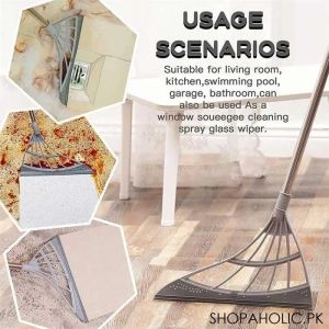 1PC Multifunctional Silicone Broom Wiper Household Floor Glass Scraper Wet and Dry Large Area Broom Bathroom Cleaning Tool