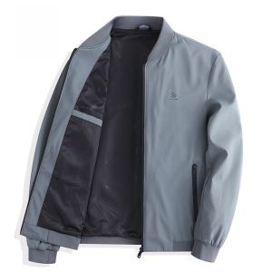 ROMON | Lomond Mens Baseball Collar Jacket Spring Autumn Style Windproof Coat Standard Fit Long Sleeve Zipper Closure Fashion Urban Wear