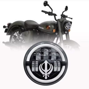 7 inch Motorcycle Headlight LED Lights Halo DRL Lamp For Royal Enfield Himalayan 400 411 650 350 For Jawa 42 Bobber 7" headlight