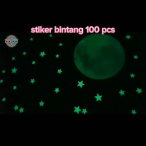 Tempel Bintang Stiker Glow In The Dark Star Sticker Isi Sekitar 100 pcs Menyala Dalam Gelap Malam