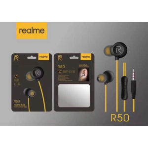 HEADSET REALME BUDS R50 BASS HANDSFREE REALME R50 BASS HEADSET REALME EKSTRA BASS NYAMAN DI TELINGA SAAT DI GUNAKAN COCOK KESEMUA JENIS ANDROID.