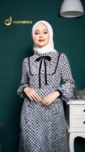 Baju Muslimah Jubah Labuh Cotton Comfy Elegant Motif Dress Wanita Hijab Semi Formal Modest Wear