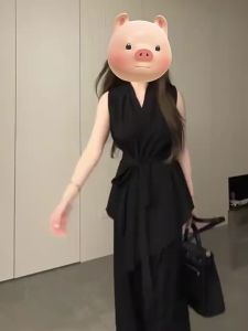 CHANGTONG | Bộ Đồ OOTD Sang Trọng với Áo Dây và Quần Tây