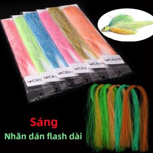 Dây Kim Tuyến Phát Sáng Ban Đêm 50cm 3 Loại Phối Trộn Để Buộc Câu - Chất Liệu Làm Mồi Câu Kiểu Bucktail Teaser Streamer Dành Cho Câu Cá Biển Sông Suối