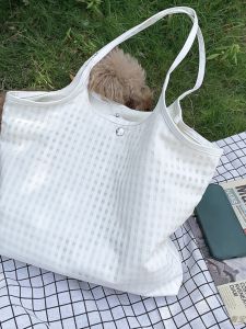 Large Capacity Summer Lace Hollow out Canvas Bag Handheld Shopping Bag Fresh Style Student Shoulder Bag Soft Fabric Leisure Backpack