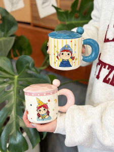 Cốc Gốm Sứ Sáng Tạo Magic Bé Gái Có Nắp Và Thìa Cốc Nước Ngọt Ngào Cho Bạn Thân Cốc Đựng Nước Có Thiết Kế Dễ Thương