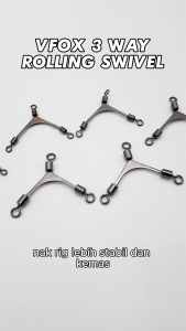 VFOX 3 WAY ROLLING SWIVEL Kili Pancing Kekili Mancing Fishing Swivel Snap