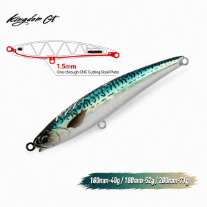 Kingdom Pencil Fishing Lure 40g 52g 71g Big Game  Z Walking Dog Action Artificial Hard Baits GT Tuna For Saltwater Fishing Lure