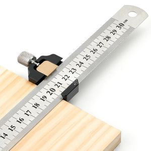 FNICEL | Combination SquareAdjustable Steel Ruler Positioning Block45-90Degree Marking Gauge Line Scriber Fixed Position Measuring Tool