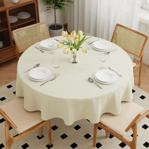 Khăn Trải Bàn Tròn Màu Trơn Đường Kính 127-304cm Giặt Máy Được Tái Sử Dụng Trang Trí Chất Liệu Polyester Dùng Cho Tiệc Cưới Ăn Uống Nhà Hàng Nhà Bếp