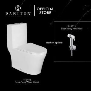[LAZADA EXCLUSIVE] SANITON Ixia ST2466-AB One-Piece Toilet Bowl (Upgraded with Anti-Bacterial Protection)
