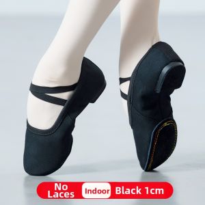 Professional Black Dance Shoes for Women Soft Bottom Indoor Ballet Dancing Shoes Practice Shoes Breathable Canvas Upgraded Version