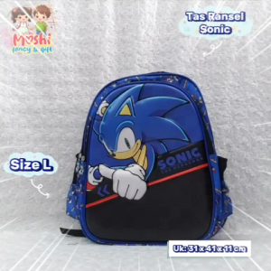Tas Sekolah Anak SD Laki-Laki Boy Motif Sonic /Tas Ransel Sekolah Motif Sonic / Backpack School Boy SD Sonic / Backpack Sonic The Hedgehog Anak Laki-Laki Boys